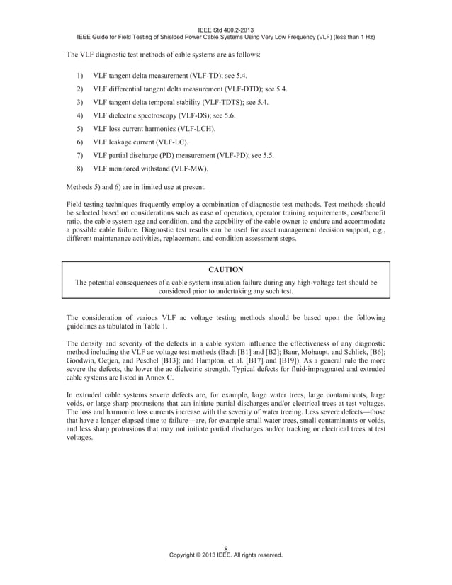 IEEE Guide for Field Testing of Shielded Power Cable (IEEE 400.2 2013 ...