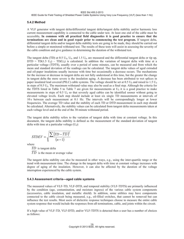 IEEE Guide for Field Testing of Shielded Power Cable (IEEE 400.2 2013 ...
