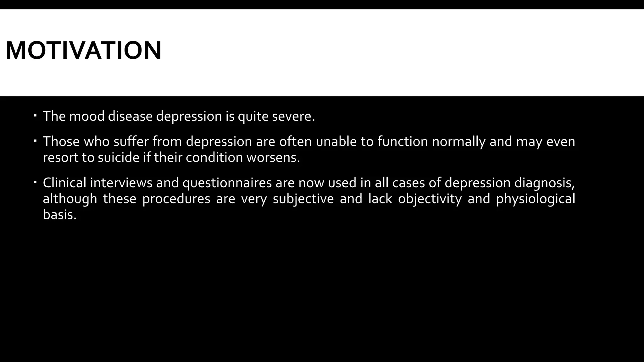 Diagnostic criteria for depression based on both static and dynamic