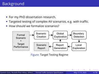 Integration of Formal Specification and Traffic Simulation for Scenario ...