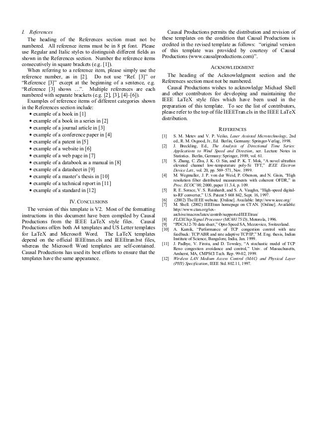 Ieee format for writing technical papers