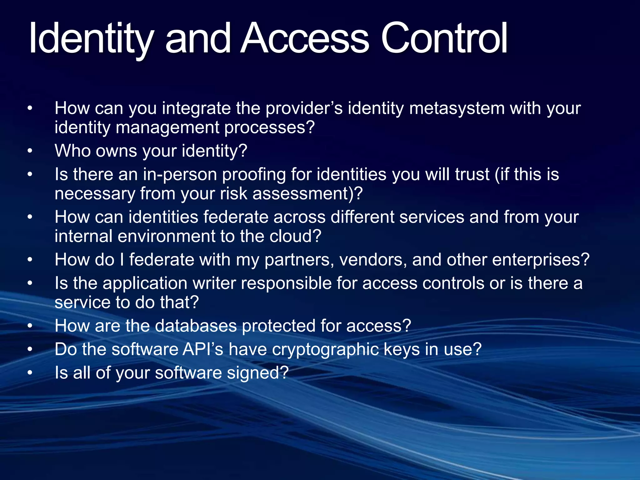 Some interesting learnings since last yearA lot of enterprises don’t like the self-service model of the cloud and they are willing to pay for elevated supportDealing with regulatory compliance / certification is complicated byLegal interpretationRisk toleranceProcurement maturityCloud interoperability is really, really hardWho controls the end-user experience?Who controls PHM elements?How to do trouble-shooting?