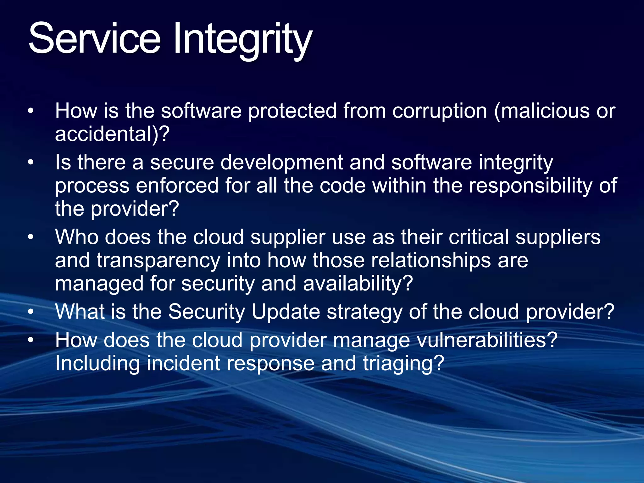 Still Unresolved : Jurisdictional TensionsWhere is the data?Tensions created by different countries asserting jurisdiction over dataTension between privacy rules requiring minimization of data retention obligationsLaw enforcement accessHuman rights concernsHow much should the location of the data matter?