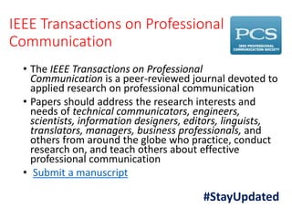 IEEE Professional Communication Society - Membership Benefits | PPTX