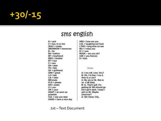 .txt –Text Document
 