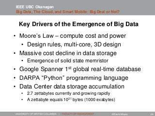 IEEE Talk: Integrated Big Data, The Cloud, & Smart Mobile: One Big Deal or Not?