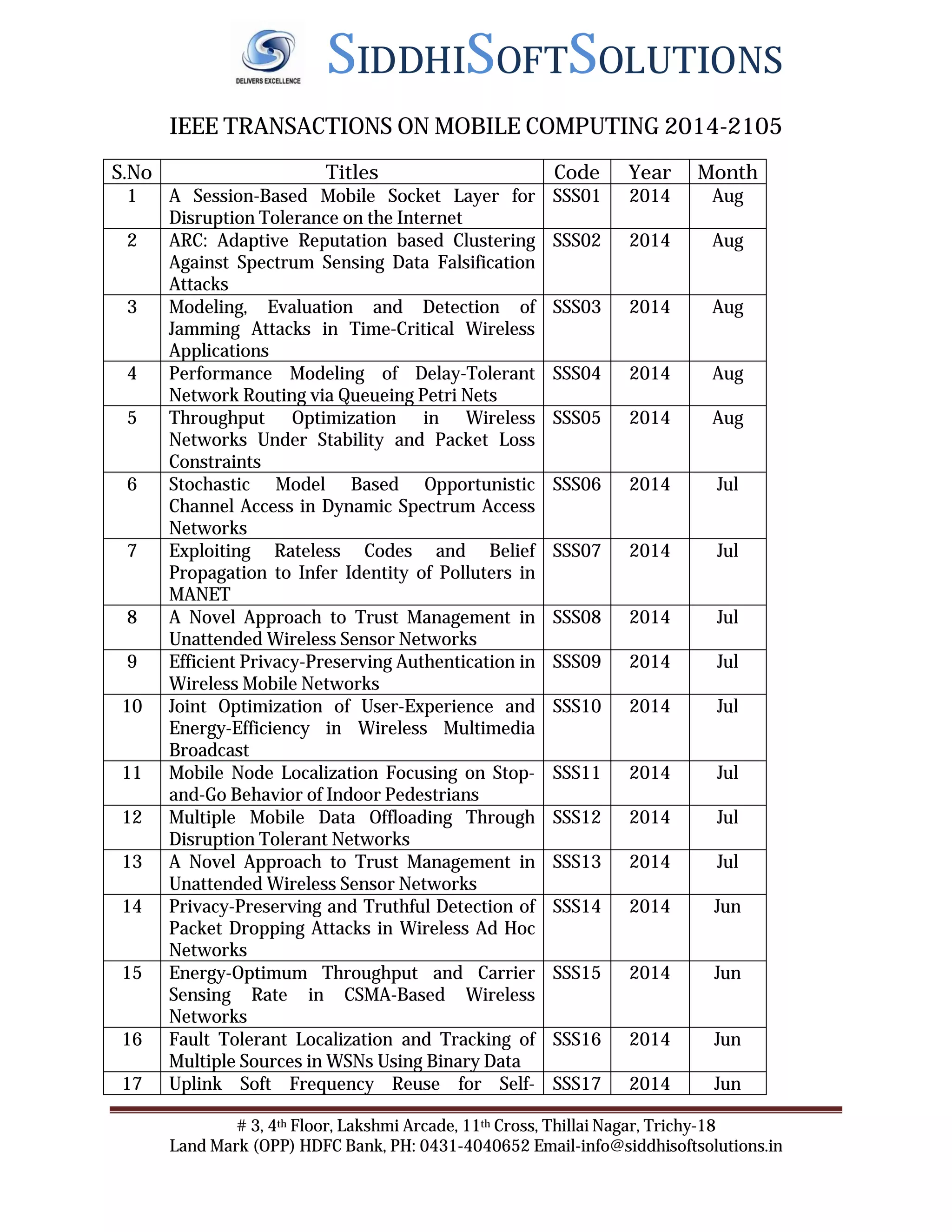 be final year projects in trichy be ieee cse projects in Trichy | PDF