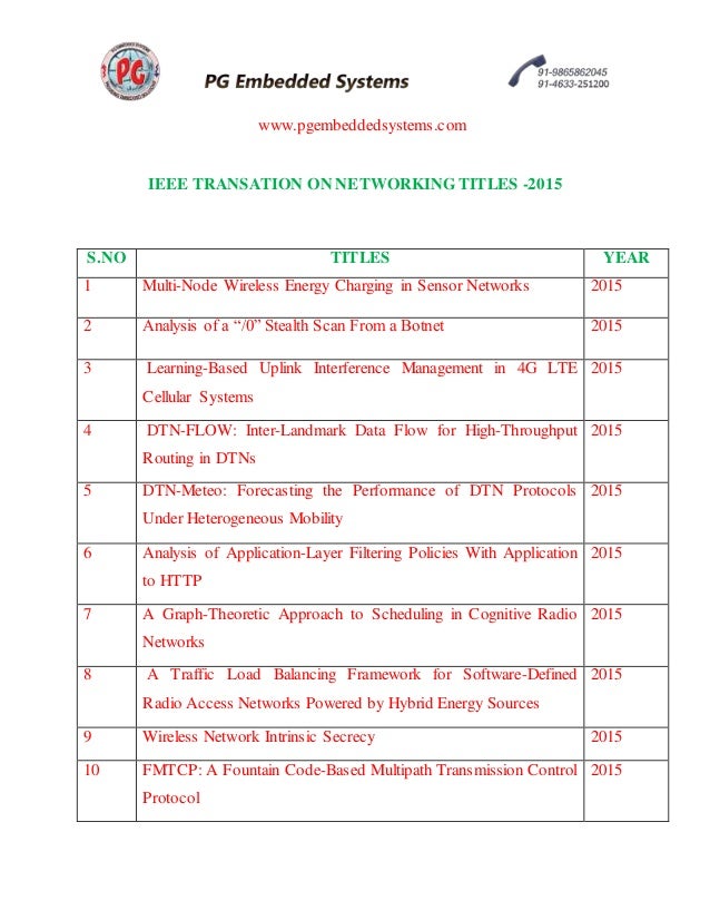 Ieee 2015 2016 Networking