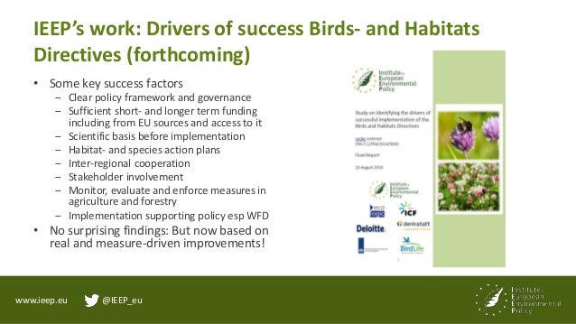 www.ieep.eu @IEEP_eu
Positive: Many success stories of EU conservation
 