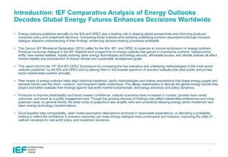 IEF OPEC IEA IRENA Outlooks Comparison Report 2025 | PDF
