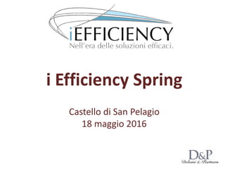 i Efficiency Spring
Castello di San Pelagio
18 maggio 2016
 