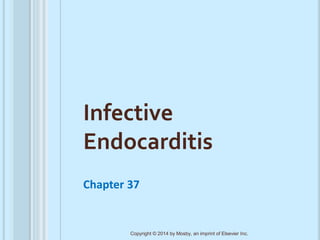 Infective
Endocarditis
Chapter 37
Copyright © 2014 by Mosby, an imprint of Elsevier Inc.
 