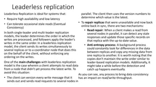 Leader Less Replication Model Designing data intensive applications | PPTX