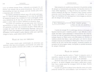 138 PULSOLOGIA VARIAÇÓES BÁSICAS 139
como as pétalas dessas flores, indicando as energias de um
doente cuja energia vital se perde lentamente. Seu pulso tem
características de vazio de energia, pois são levadas pelo vento
e dispersas pela correnteza.
Os estados patológicos indicam que o Kicorreto está esgo-
tado e o Jing Ki está por desaparecer. É um sinal de gravidade
do estado do doente. Se a moléstia for muito prolongada, indica
uma deficiência do Ki dos rins, que pode ser confirmada ao
palpar o pulso vazio no ponto referente ao elemento Água.
Há porém um momento em que este pulso não é sinal de
agravamento ou morte, mas simboliza a vida. O pulso disperso
em gestantes é indicativo do momento do parto. Nesse caso, as
energias do corpo não são simplesmente dispersas, mas se di-
rigem ao útero para assegurar um trabalho de parto sem riscos.
Entretanto, se for sentido o pulso disperso antes que a gravidez
chegue a termo, pode indicar aborto iminente.
Está presente em quadros que decorrem de grandes perdas
de sangue ou transpirações abundantes. Os líquidos internos do
corpo estão esgotados, e o Yang Ki flutua na superfície. Podem
indicar presença de Fogo em meridianos Yang quando existem
sintomas como hemorragias nasais ou hemoptise. Se houver
Fogo nos meridianos Yin,acompanham metrorragias ou elimina-
ção de sangue com as fezes.
I Terra: Estômago I"nn n---~
I Metal: Intestino grosso -
Pulso em talo de cebolinha
PULSO EM TALO DE CEBOLlNHA
A perda de energia Yinno estômago diminui a formação de
líquidos internos para o intestino grosso, o que dificulta a elimi-
nação das fezes e gera obstipação e ressecamento das mesmas.
O pulso em talo de cebolinha indica que devido à estagnação de
energia impura no Metal ocorre uma dificuldade em eliminar os
resíduos através das fezes, o que pode gerar um retorno dessas
energias impuras acumuladas em Metal para a Terra num sentido
inverso ao do ciclo normal das energias, causando quadros as-
sociados de hemorragias nasais, hemoptise ou perdas excessivas
de sangue menstrual.
Esse pulso ocorre pela combinação de sintomas que
gerariam dois tipos de pulsações, promovendo um pulso oco
que pode ser sentido correndo sob o dedo, e um pulso longo.
PULSO EM GANCHO
..
É um pulso descrito como a "trazer o pequeno peixe à
superfície, quando só então ele escapa". Poderíamos chamar
este pulso também de pulso em anzol ou de pescador.
Sentimos esse pulso como um pescador que atira o anzol
no lago e, ao sentir a fisgada, ter'1W
trazer o peixe para a super-
fície, mas o perde antes de conseguir tirá-Io da água, ficando
com o anzol vazio.
O pulso em gancho é dessa forma descrito como um pulso
profundo sentido em profundidade e que acompanha o dedo
' /
 