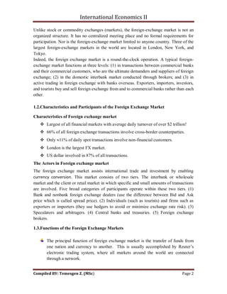 CHAPTER ONE 1. THE FOREIGN EXCHANGE MARKET | PDF