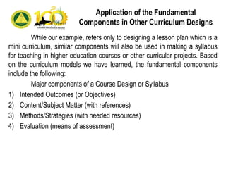 Mini Curriculum Example Curriculum Development Designing the Curriculum | PPTX