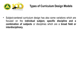 Curriculum Development Designing the Curriculum | PPTX
