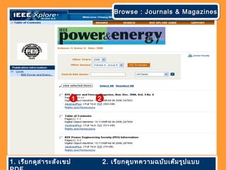1 2
Browse : Journals & MagazinesBrowse : Journals & MagazinesBrowse : Journals & MagazinesBrowse : Journals & Magazines
1. เรียกดูสาระสังเขป 2. เรียกดูบทความฉบับเต็มรูปแบบ
 