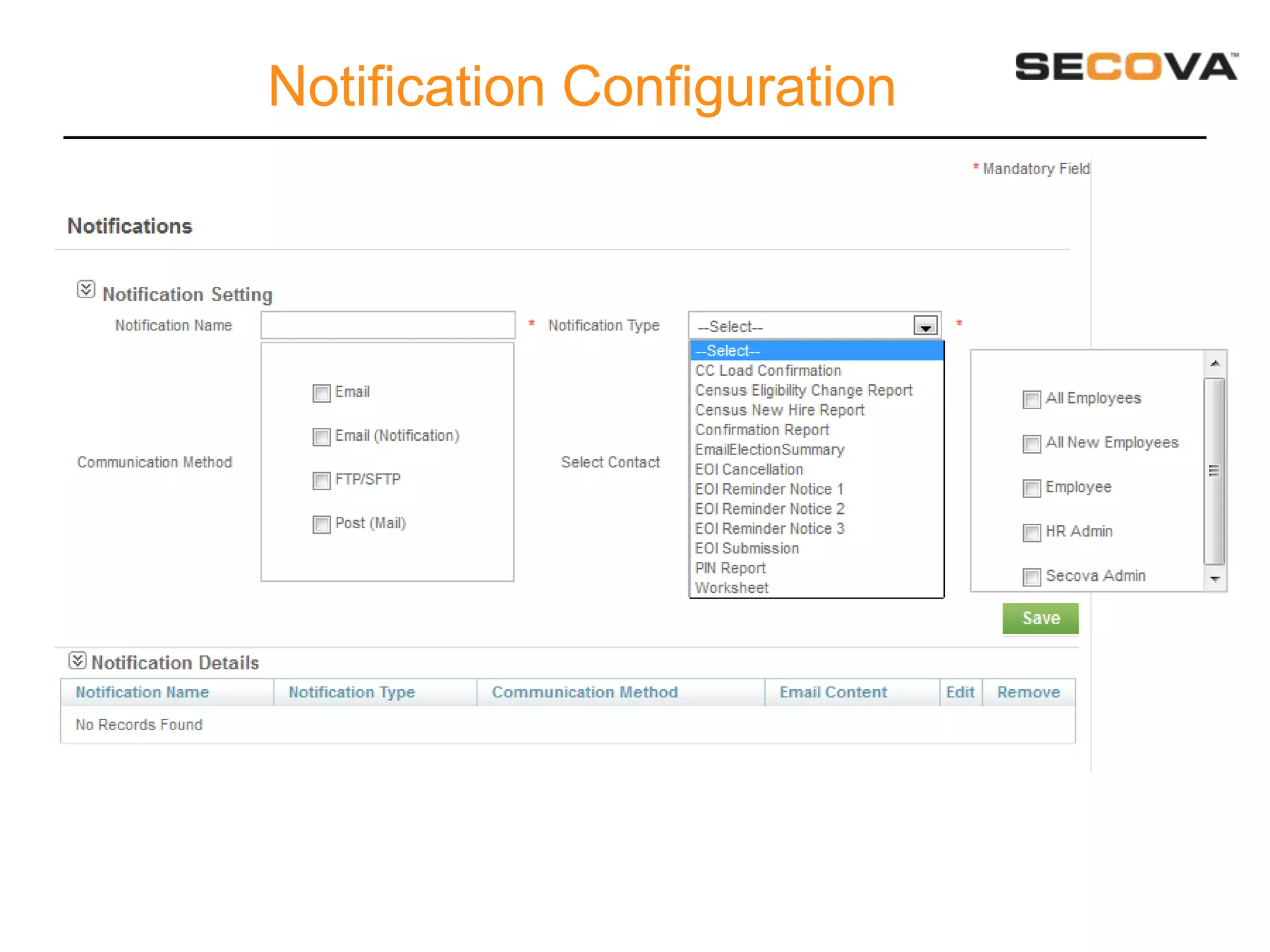 Notification Configuration
 