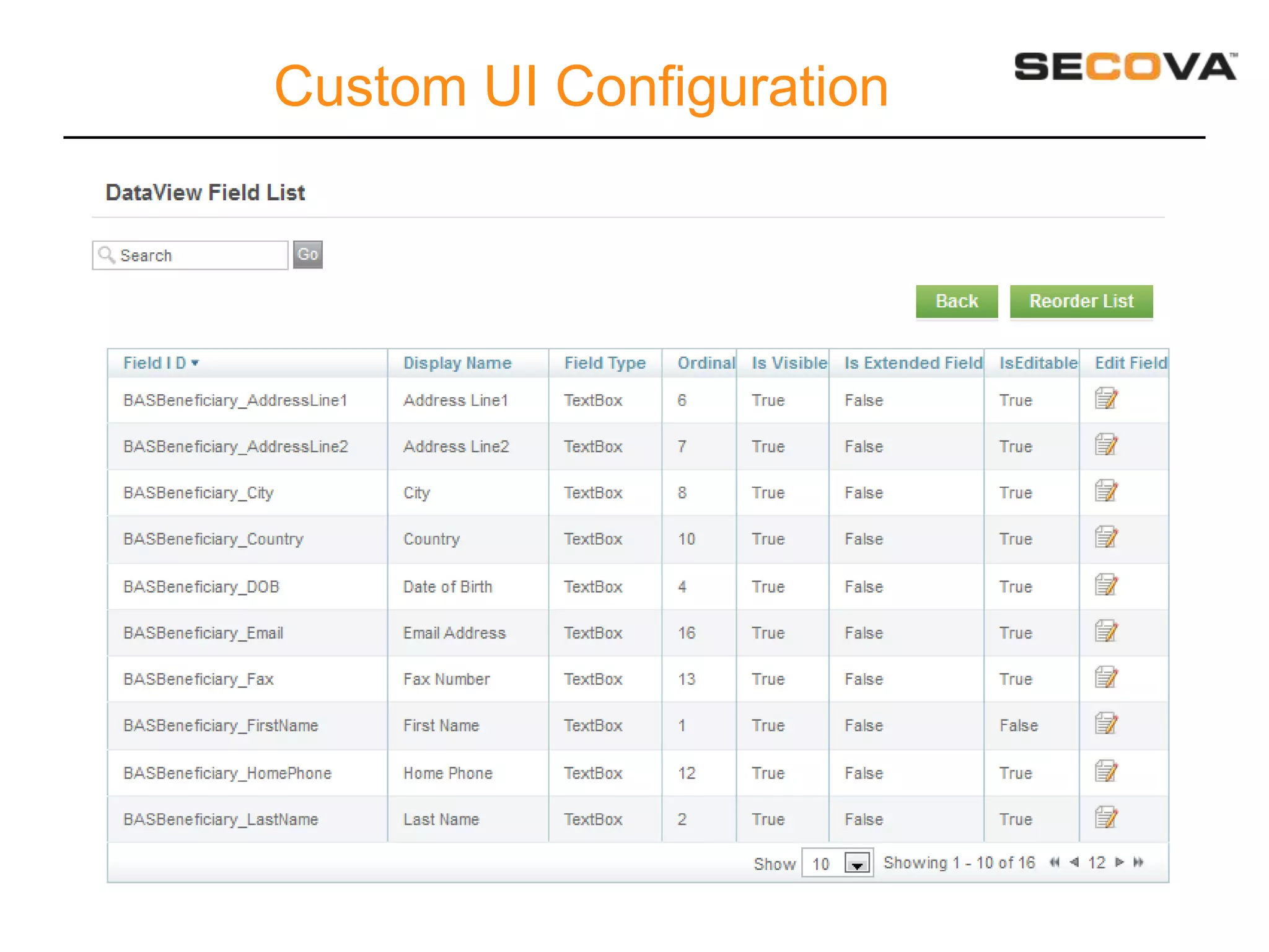 Custom UI Configuration
 