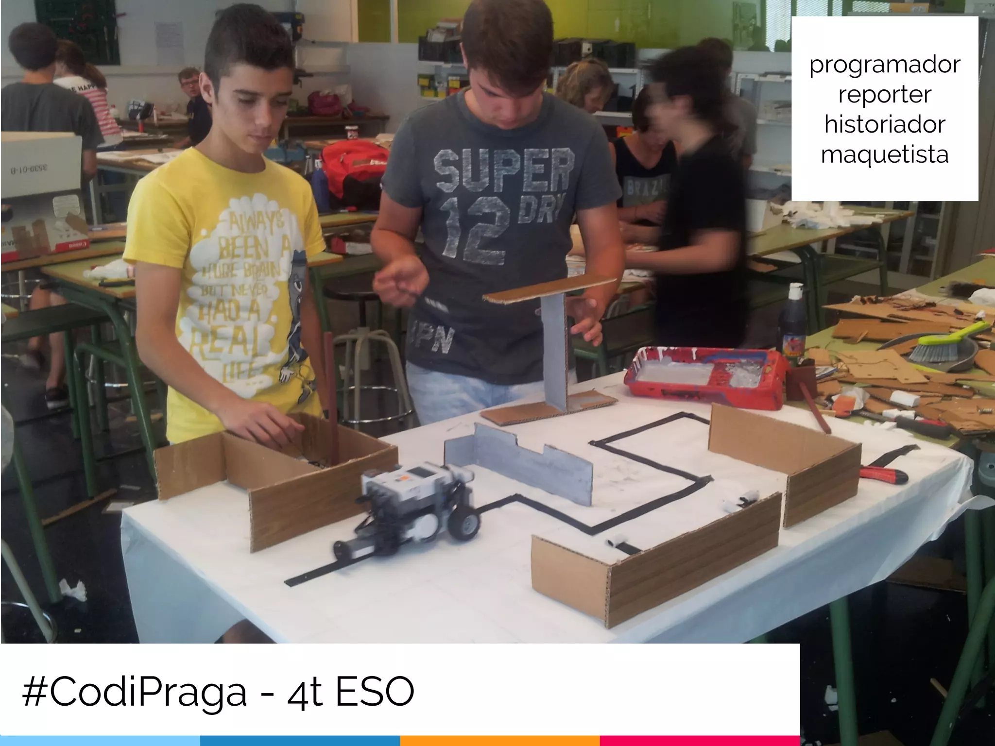 #CodiPraga - 4t ESO
programador
reporter
historiador
maquetista
 