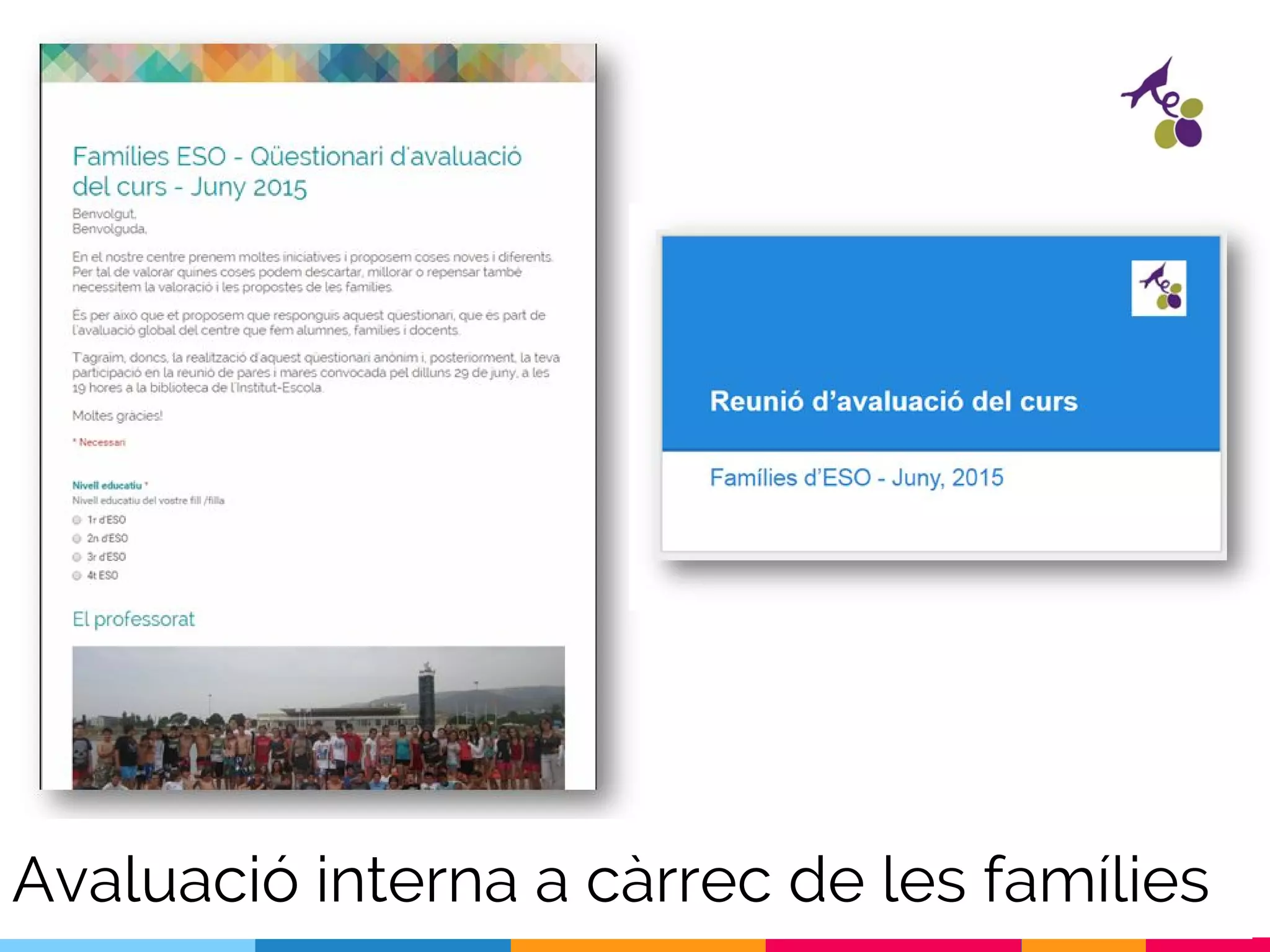 Avaluació interna a càrrec de les famílies
 