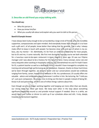 Ielts band 8 speaking 92 cue cards 2018 sample answers - Booksknot | PDF