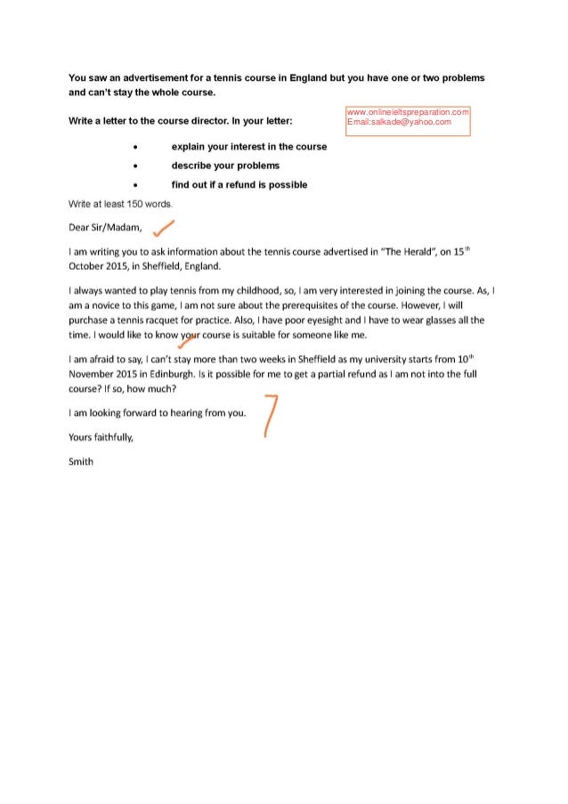 ielts general training letter sample