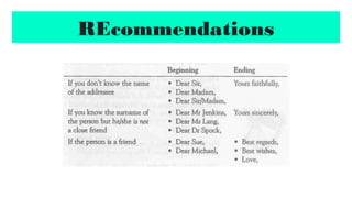REcommendations
 