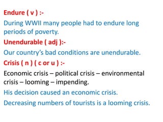 Indured Ielts general vocabulary | PPTX
