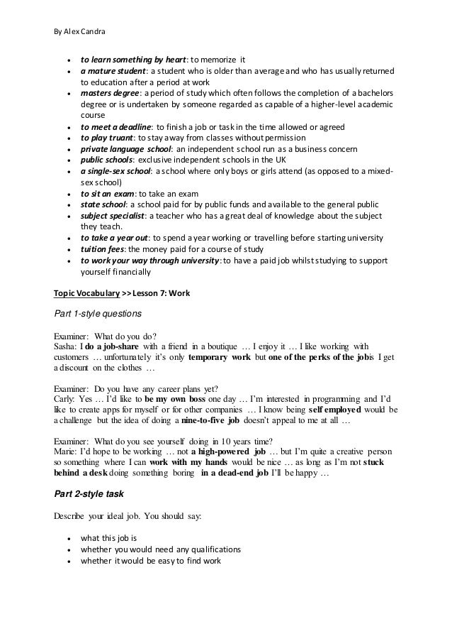 Ielts Holiday Vocabulary 1