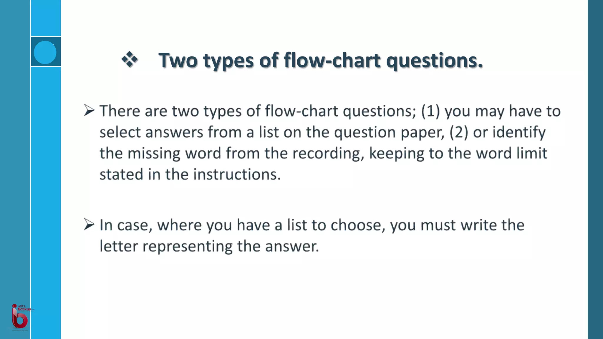  Two types of flow-chart questions.
 
