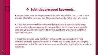  Subtitles are good keywords.
 