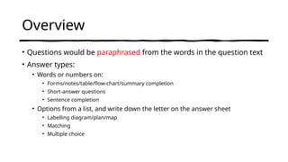 Image Labelling Question Types IELTS Listening (Part1) asik ceria senang | PPTX