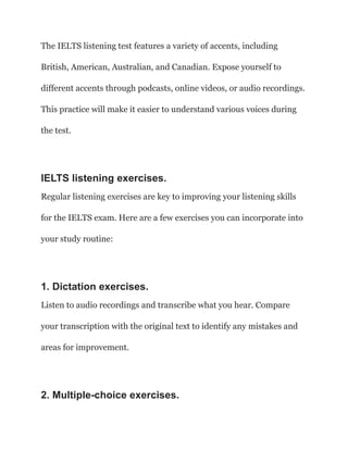 How to Improve Your Listening Skills for the IELTS Exam. | PDF