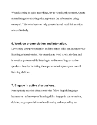 How to Improve Your Listening Skills for the IELTS Exam. | PDF