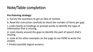ielts listening short answers note table matching.pptx