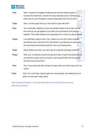 Ielts mock answer key | PDF