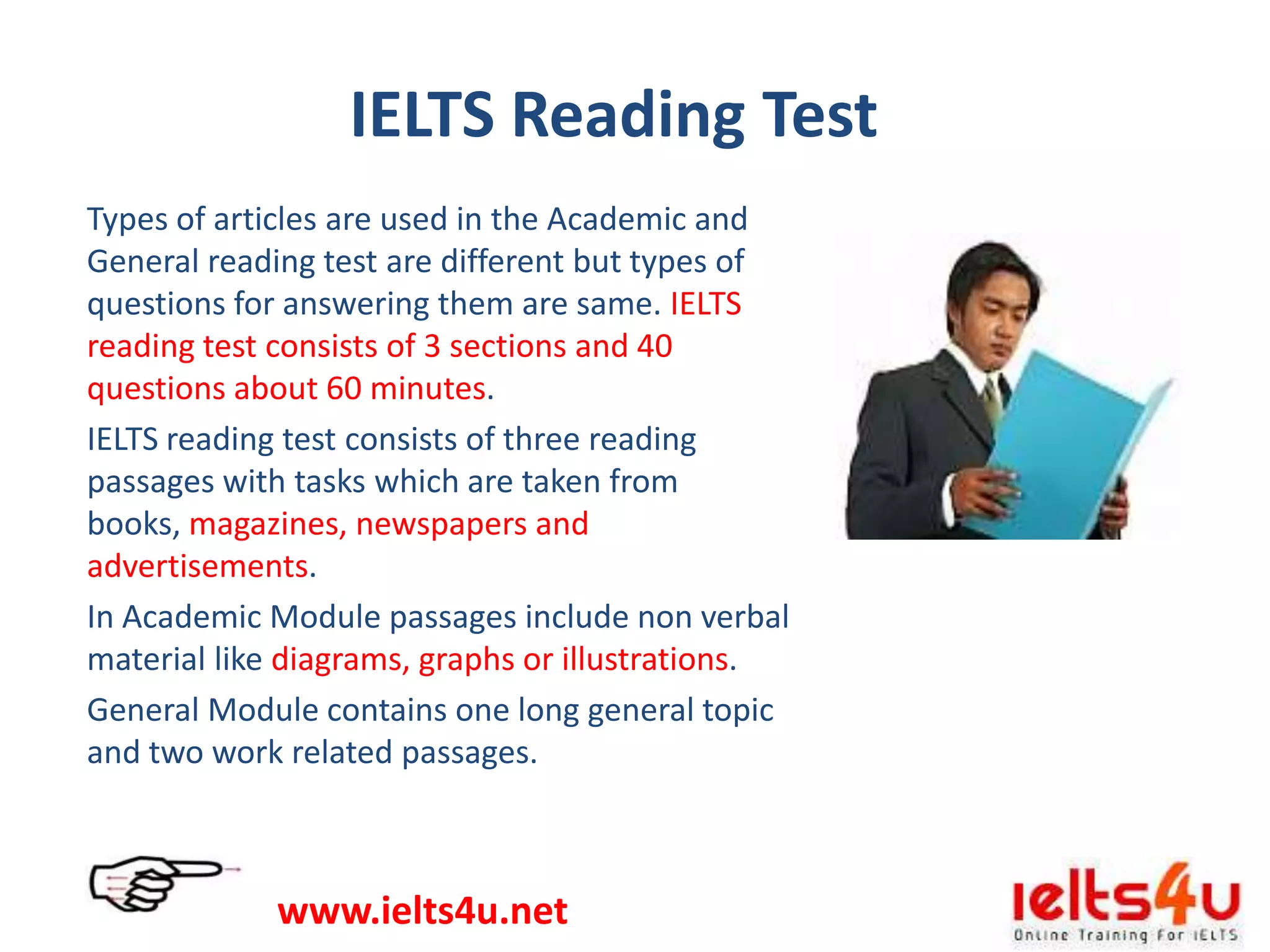 Test Module Ielts IELTS Online Exam and Test Format | PPTX