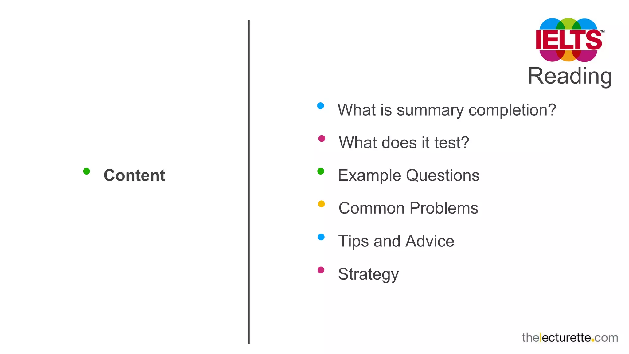 IELTS Reading: Summary Completion | PPT