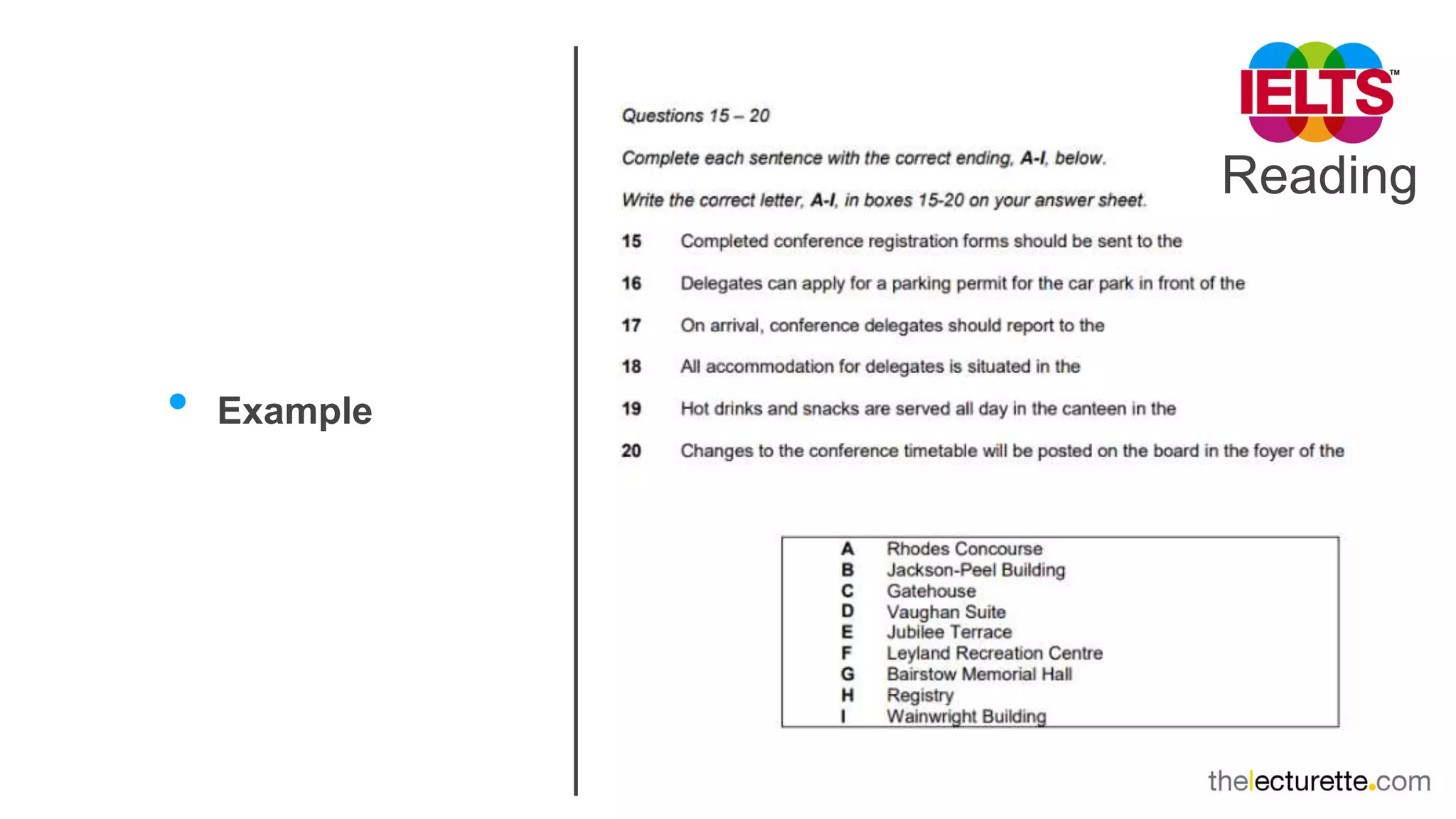 IELTS Reading: Matching Sentence Endings | PPTX