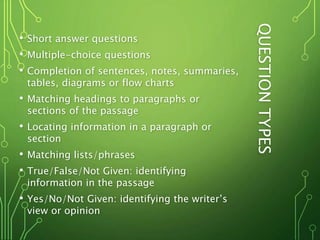 IELTS Reading Section | PPT