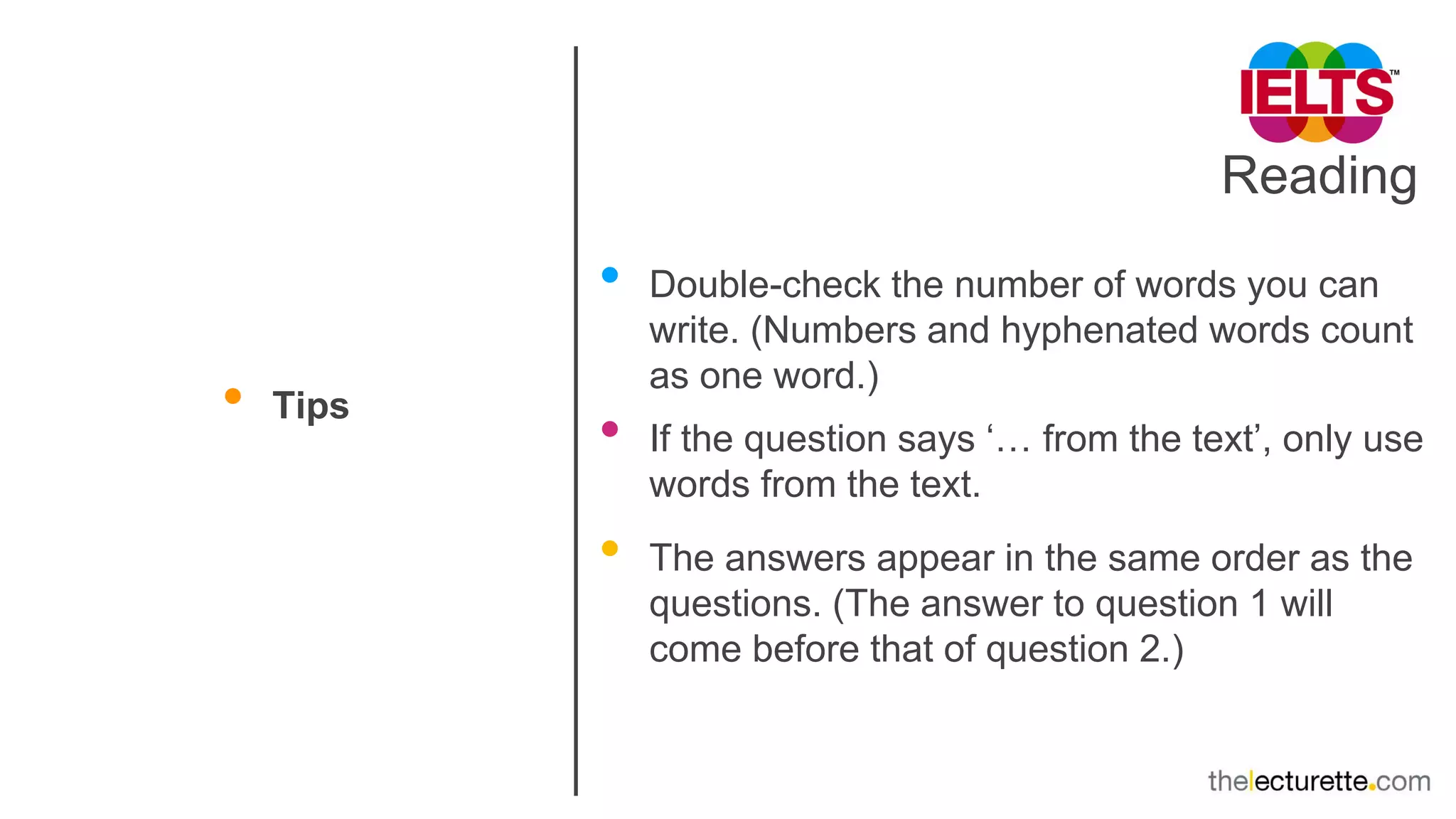 IELTS Reading: Sentence Completion | PPTX