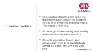 IELTS Reading - Short Answer Questions | PPTX