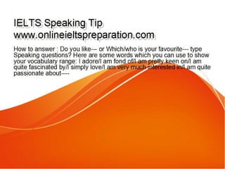 Ielts speaking tip