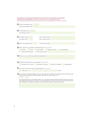 IELTS Test Application Form Tips