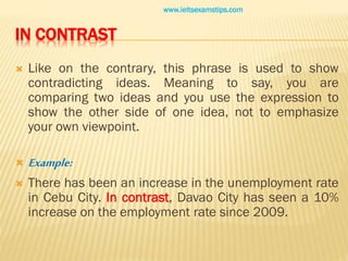 IELTS Training - Misused Phrases in the IELTS Writing/ Speaking | PPTX