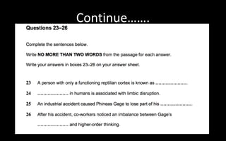 IELTS Reading Sentence completion | PPTX