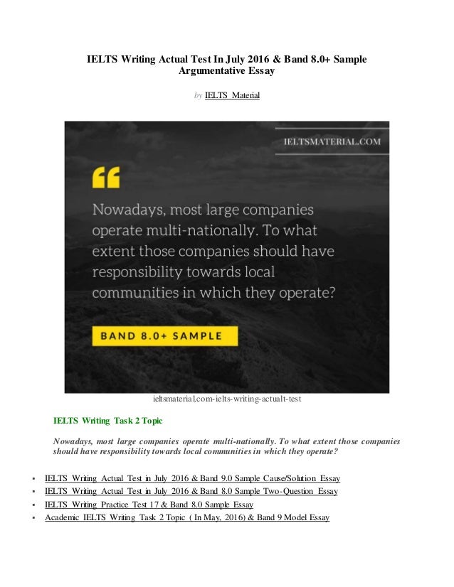 Ielts writing essay sample