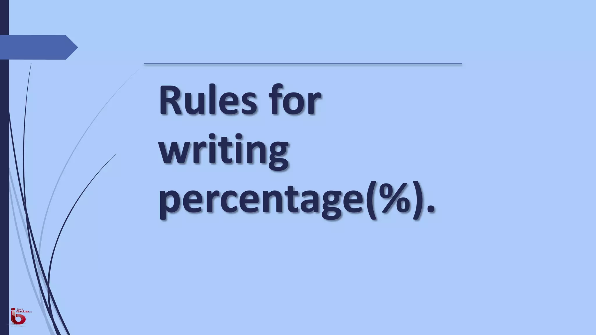 Rules for
writing
percentage(%).
 